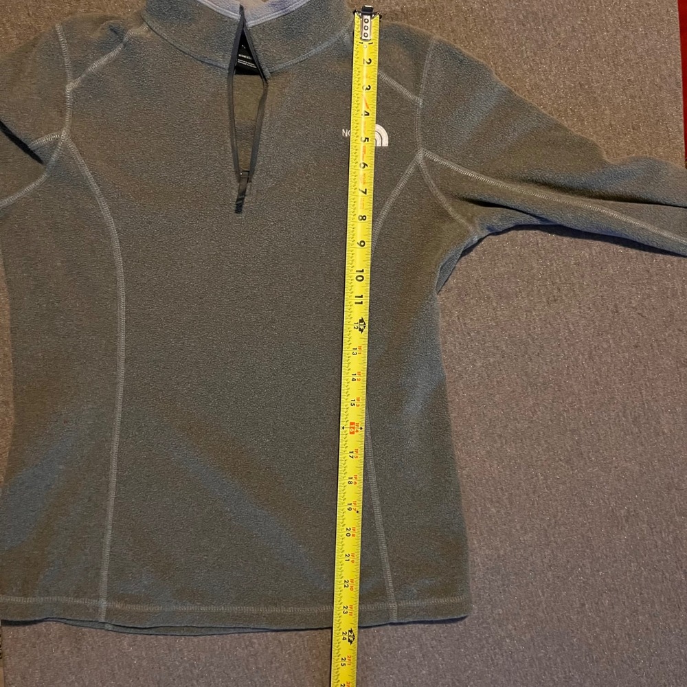 The North Face Womens Fleece 1/4 Zip Pullover Gray Long Sleeve Sweatshirt Size S - Picture 5 of 6